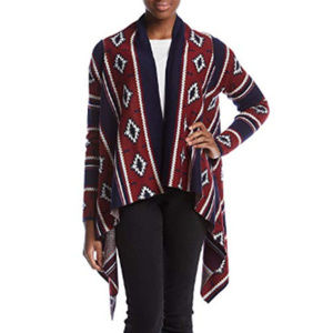LAST 1! Aztec Print Fly Away Duster Open Front Cardigan